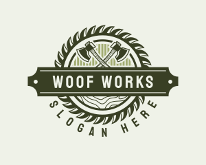 Wooden Lumberjack Logging logo design