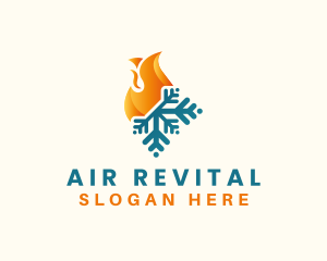 Fire Cooling Air Conditioning  logo design