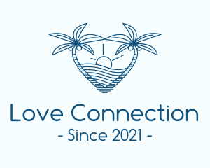 Tropical Summer Beach Love logo design