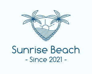 Tropical Summer Beach Love logo design