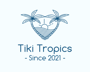 Tropical Summer Beach Love logo design