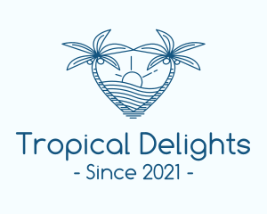 Tropical Summer Beach Love logo design