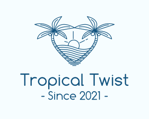 Tropical Summer Beach Love logo design