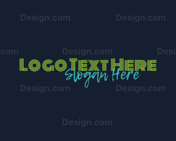 Retro Neon Green Business Logo