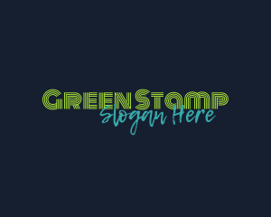 Retro Neon Green Business logo design