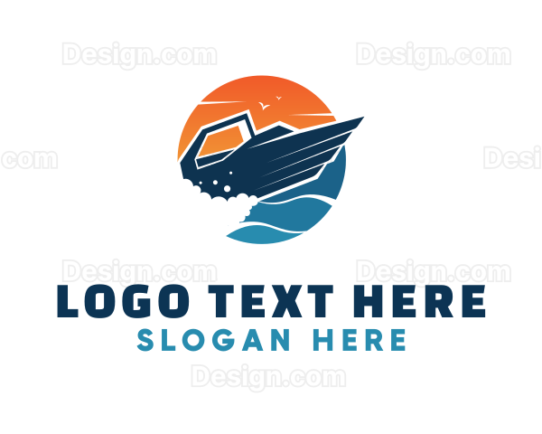 Speed Boat Ocean Logo