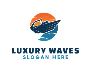 Speed Boat Ocean logo design