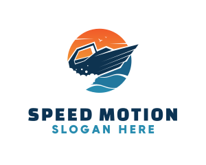 Speed Boat Ocean logo design