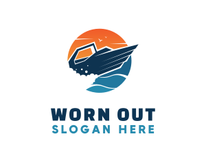 Speed Boat Ocean logo design