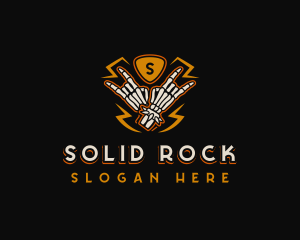 Skeleton Metal Rock logo design