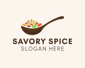 Multicolor Spices Spoon logo design