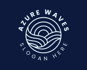 Water Surfing Wave logo design