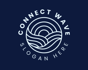 Water Surfing Wave logo design