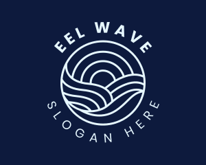 Water Surfing Wave logo design