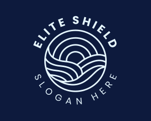 Water Surfing Wave logo design