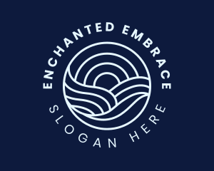 Water Surfing Wave logo design