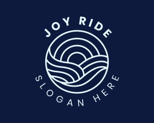 Water Surfing Wave logo design