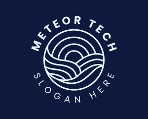 Water Surfing Wave logo design