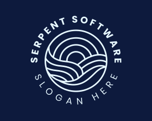 Water Surfing Wave logo design