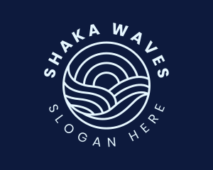 Water Surfing Wave logo design