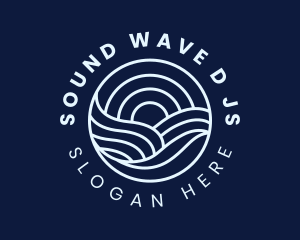 Water Surfing Wave logo design