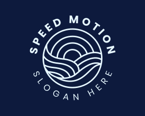 Water Surfing Wave logo design