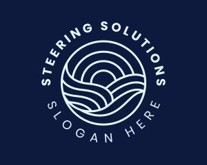 Water Surfing Wave logo design