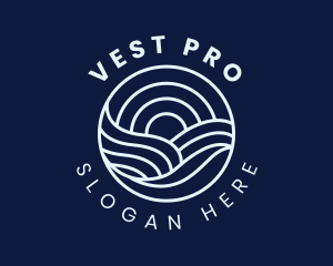 Water Surfing Wave logo design