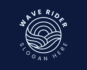 Water Surfing Wave logo