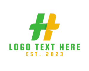 Inn - Green Yellow Letter H logo design