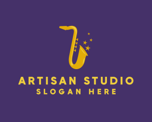 Jazz Saxophone Music logo design