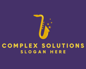 Jazz Saxophone Music logo design