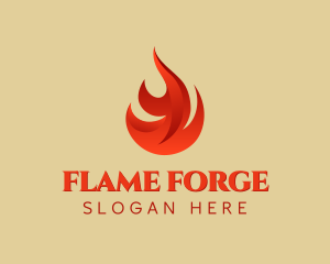 Burning Fire Symbol logo design