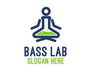 Laboratory Flask Yoga logo design