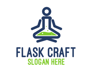 Laboratory Flask Yoga logo design