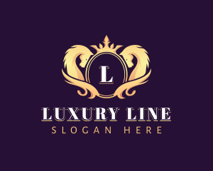 Luxury Pegasus Crown logo design