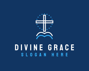 Religious Crucifix Shrine logo design