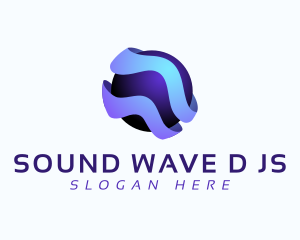 Gradient Global Waves logo design