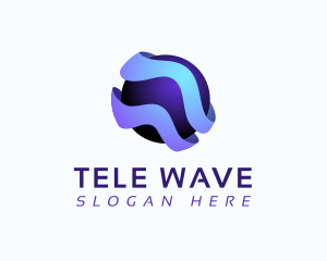 Gradient Global Waves logo design