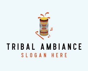 Ethnic Musical Drum logo design