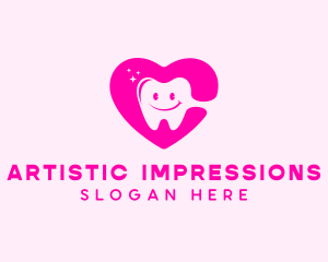 Dental Tooth Heart  logo design