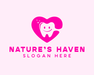 Dental Tooth Heart  logo design