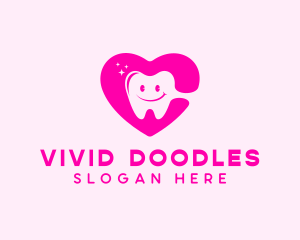 Dental Tooth Heart  logo design