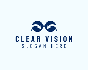 Blue Arrow Eyeglasses logo design