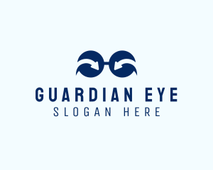 Blue Arrow Eyeglasses logo design