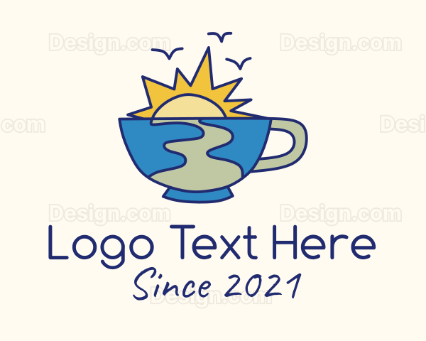 Sunset Coffee Cup Logo