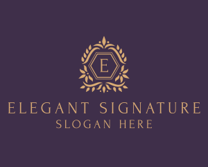 Luxury Leaf Ornament  logo design