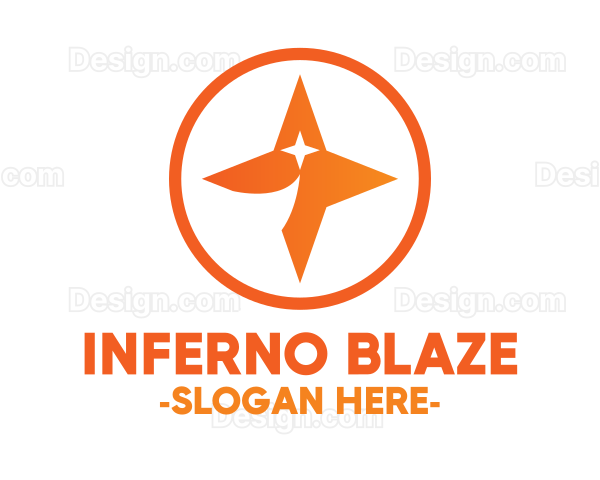 Orange Shooting Star Badge Logo