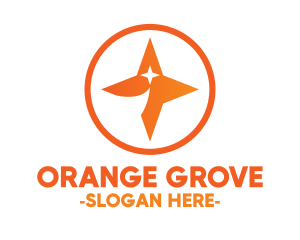 Orange Shooting Star Badge logo design