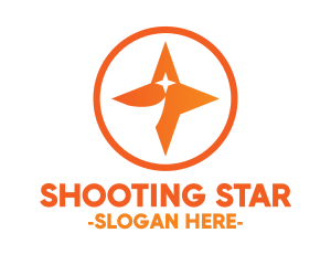 Orange Shooting Star Badge logo design